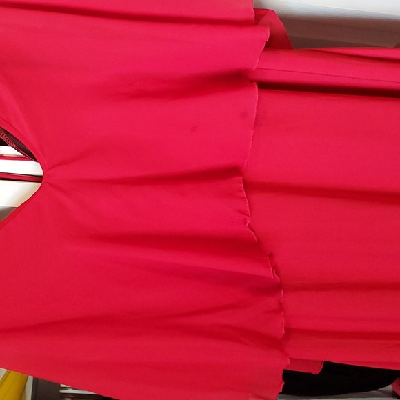 Ashley Stuart red sleeveless dress with chiffon top size 22/24 - Picture 7 of 8